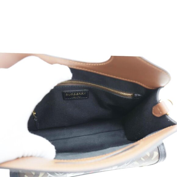 Burberry Pocket Mini Monogram Stripe E-Canvas Shoulder Bag Brown - Picture 12 of 14